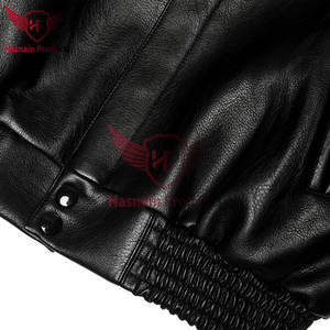 Hip Hop Hombres Bomber Jacket Moda-Motocicleta Bordado Cuero College Jacket - Casual Varsity Jacket - Product Image 6