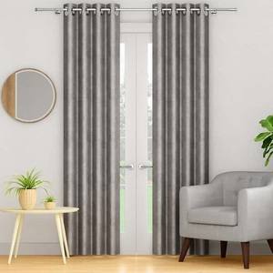 Meilleure vente haute qualité anneau filé 100% coton tissé brodé ferme attrayant design personnalisable hauteur rideaux de porte - Product Image 5