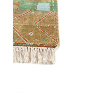 Alfombra de Seda Anudada a Mano Manchaha Gold, Diseño Geométrico de Gran Tamaño para el Hogar, para Sala de Estar, Pasillo, Modelo Rectangular LSL-312 - Product Image 4