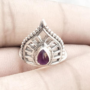 แหวนพลอยอเมทิสต์เครื่องประดับเงินสเตอร์ลิง925แหวนเงินชั้นดีสำหรับผู้หญิงสำหรับปาร์ตี้ฉลองครบรอบวันเกิด - Product Image 1