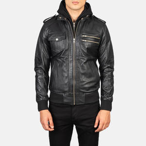 Veste en cuir pour hommes, veste en cuir PU à la mode pour hommes, vestes en cuir à col montant pour hommes, prix de gros - Product Image 4