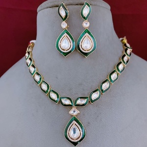 <b>Beautiful</b> Gold Plated Premium Quality Kundan Necklace with <b>Earrings</b> for Women Designer Jewelry for Wedding Wear Collection - Product Image 1
