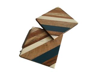 Epoxy Resin Square Best <b>Coaster</b> and Acacia Wood Stand Eco Friendly Luxury Solid Acacia Wood and Epoxy Resin Craft Tea <b>Drink</b> - Product Image 1