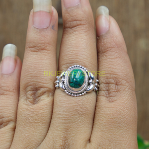 Anillo de Crisocola, Anillo de Plata de Ley 925, Anillo Hecho a Mano con Diseño Único, Anillo de Compromiso para Ella, Joyería de Crisocola, Regalo de Navidad - Product Image 6