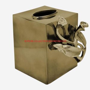 Superior Quality Rectangle Shape Metal Tissue <b>Box</b> Fabulous Design Table Centerpiece Tissue <b>Box</b> Napkin Holder With <b>Floral</b> Accent - Product Image 5