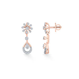 Pendientes de Diamantes para Mujer - Diseño de Orquídea en Oro Rosa - Product Image 5