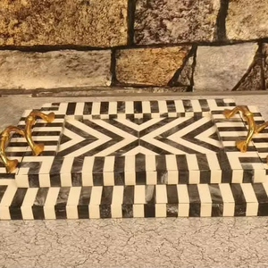 Plateau à dessert en nacre de qualité supérieure pour le Ramadan et l'Aïd Plateau de service fait à la main d'inspiration arabe pour un affichage luxueux de table de fête - Product Image 2