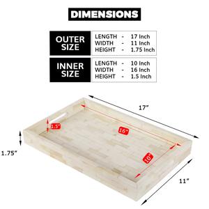 Hueso de forma rectangular hecho con diseño elegante, bandeja de servicio clásica, decoración de mesa, artículos de servicio sostenibles - Product Image 5