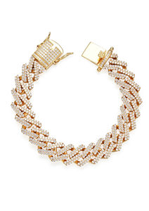 Pulsera Cubana de Moissanita de 12 mm, Chapada en Oro de 14K y Rodio, Cadena Cubana de Eslabones Estilo Hip Hop para Bodas, Aniversarios y Fiestas - Product Image 4