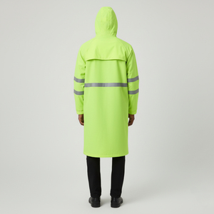 Chaqueta Impermeable de Seguridad Reflectante de Poliéster con Cinta Reflectante Personalizada, Chaqueta Larga Impermeable para Trabajo - Product Image 4