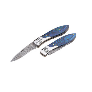 Navaja Plegable de Damasco con Hoja de Patrón Audaz y Mango Ergonómico Moderno, Navaja de Bolsillo de Acero de Damasco Artesanal - Product Image 6