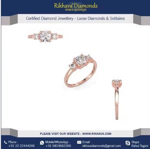 El anillo de diamantes de oro rosa de 18kt más efectivo para Bodas de compromiso para mujeres, regalo, anillo de fiesta por exportador - Product Image 2