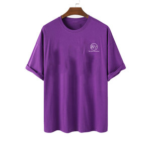 Camiseta cómoda de alta calidad con estampado, cuello redondo, corte holgado, 100% algodón, colección de verano para hombre. - Product Image 1