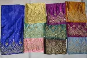 Timeless Tradition Somalian <b>Underskirt</b> Gorgura Crystal Stone Work Floral Pattern Silk Satin Fabric Women's Dress Heavyweight - Product Image 3