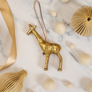 Adorno Navideño de Latón Dorado con Forma de Jirafa, Decoración Colgante de Metal Hecha a Mano, Perfecta para Decoración Festiva en Hoteles o Restaurantes - Product Image 3