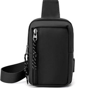 Bolso de hombro de poliéster Unisex de alta calidad con logotipo personalizado, bolso de pecho impermeable de gran capacidad, bolso de negocios de moda para exteriores a rayas - Product Image 2
