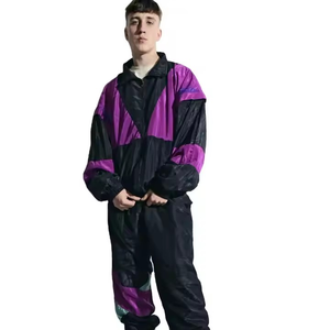 Chándal de dos piezas de poliéster con cremallera OEM para hombre, chándales con logotipo personalizado, corte perfecto y transpirable, chándales de buen fabricante - Product Image 4