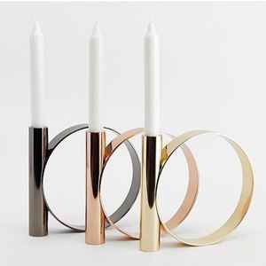 Polished Metal Taper <b>Candle</b> Holder Gold Silver Petal Shape Candlestick Stand Wedding Dining Table Centerpiece Luxury Elegant Art - Product Image 5