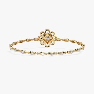 Pulsera de diamantes de moissanita de oro amarillo Premium con piedra central de corte princesa en joyería de oro de 10K/ 14K de plata 925 para mujer - Product Image 4