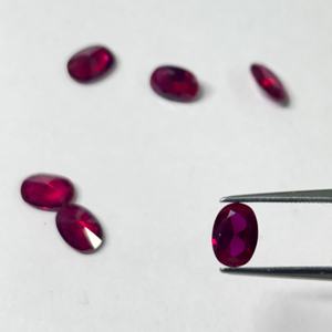 Rubíes Cultivados en Laboratorio, Forma Ovalada, Facetados, Color Sangre de Pichón, Piedras Preciosas Sueltas para Joyería, Rubíes Creados, Corindón, de 4x6 mm a 15x20 mm - Product Image 2