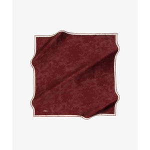 Écharpe carrée en soie bordeaux avec motif brossé - Product Image 1
