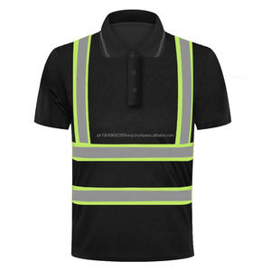 Camiseta de Manga Corta de Alta Visibilidad, Personaliza Tu Diseño en una Camiseta Polo de Seguridad con Franjas Reflectantes, Ropa de Trabajo de Alta Visibilidad para la Construcción - Product Image 1