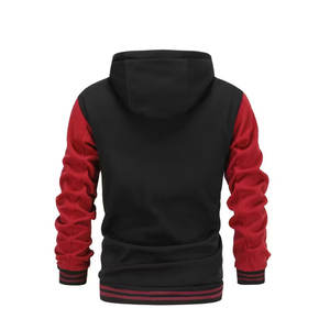 Veste de baseball décontractée d'hiver pour homme, style varsity, à manches longues, à capuche, boutonnée, avec cordon de serrage, tendance 2026 - Product Image 2