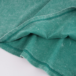 เสื้อยืดระบายอากาศแห้งเร็วผ้าฝ้าย100% สีพื้นย้อมสีวินเทจกำหนดโลโก้ได้เอง - Product Image 3