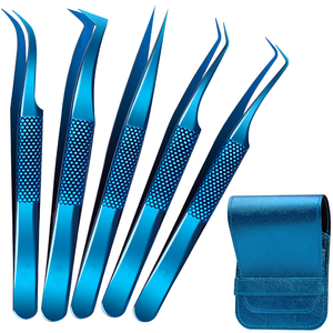 Meilleurs vendeurs outils de beauté en acier inoxydable de haute qualité ensembles de pinces à épiler à Volume bleu populaires - Product Image 1
