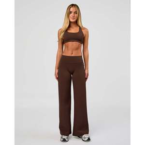 Pantalones Fusion V-Contour de Cintura Alta para Mujer, Color Chocolate Caliente, Estilo Coreano, Cintura Elástica, Otoño, Tallas XS-XL - Product Image 3