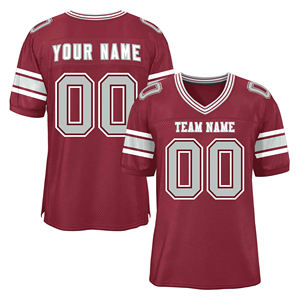 Maillots de football américain personnalisés les plus vendus, respirants, grande taille, manches courtes, 100 % polyester, antibactériens, séchage rapide pour - Product Image 1