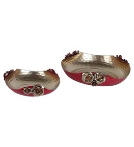 Juego de cuencos Urli de Metal antiguo de alta calidad de 2 soportes de luz de té Diya Diwali vela tarro linternas de Pascua para decoración del hogar - Product Image 2