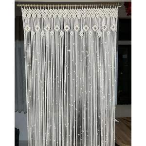 Rideaux en macramé en coton faits à la main, style bohème, pour portes, fenêtres et murs - Product Image 1