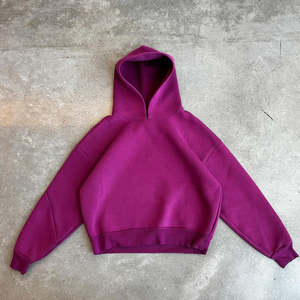 เสื้อฮู้ดดี้ผู้ชายแบรนด์สั่งทำ ผ้าฟลีซหนา 500gsm 600gsm 800gsm ทรงบ็อกซี่ ผ้าฝ้ายเนื้อหนัก สีเทา ทรงหลวม สไตล์สตรีทแวร์ - Product Image 1