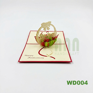 ANN HANDICRAFT Traditional <b>Paper</b> Love Wedding Theme Pop-up 3D Greeting Card <b>Handmade</b> Valentine's Day New Year Invitation - Product Image 3