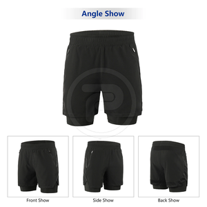 Best-Selling Men's Casual Fitness Shorts Quick Dry & Breathable Elastic <b>Mid</b> Waist Customizable Solid Pattern with Own Logo - Product Image 3