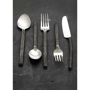 Logo personnalisé couleur noir ombré poignée de brindille mariage fête couverts miroir poli luxe acier inoxydable argenterie ensemble de couverts - Product Image 1