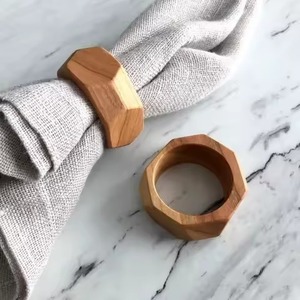 Dining Table <b>Napkin</b> Holder <b>Wood</b> <b>Napkin</b> Decorative <b>Rings</b> for Table Decoration - Product Image 2
