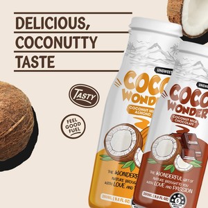 Bebida de leche de coco con almendra | 280ml (paquete de 24), sin OGM, sin azúcar añadido, proveedor mayorista, muestra gratis, OEM ODM - Product Image 4