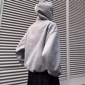 Sweat-shirts à capuche en coton 100% de haute qualité, respirants, épais, gaufré, streetwear, logo frontal, tricot uni - Product Image 3