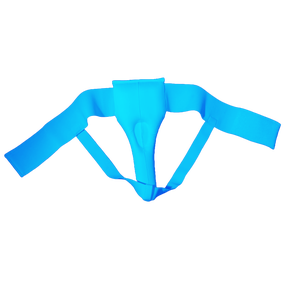 Protector Inguinal Femenino AZUL con Soporte, de Poliéster y Algodón, Antideslizante, para Artes Marciales, Kick Boxing, con Cintura Elástica - Product Image 3