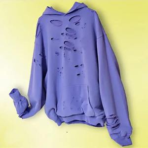 Unisex Acid Was Hoodie วินเทจล้างเสื้อกันหนาวหมวก Acid Wash นูนระบายอากาศเสื้อกันหนาวด้อยเสื้อกันหนาวหมวกผู้ชาย - Product Image 6