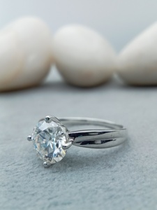 Custom Fancy Solitaire VVS Diamond Engagement Wedding Anniversary Ring 100% Satisfaction Guarantee GIA Certified Sterling Silver - Product Image 4