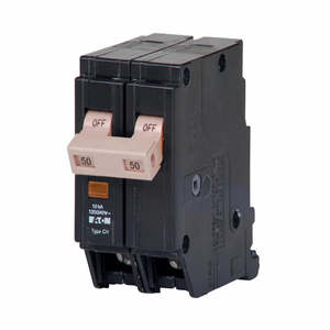 Disjoncteur Eaton CHF250 bipolaire 50A à montage sur rail DIN, type MCB - Product Image 1