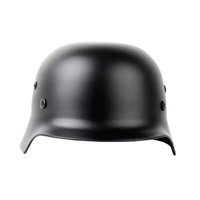 Casque allemand M40 de la Seconde Guerre mondiale de qualité supérieure, découpé à l'emporte-pièce, style antique rétro, finition noire brillante, vente en gros