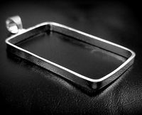 Pendentif rectangulaire en argent sterling 925 plaqué or 18 carats de haute qualité, 12x20mm, avec serti vierge en forme de poire, composants de bijoux