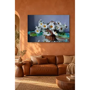 Bouquet de marguerites Fida dans un panier en osier, impression sur toile - Product Image 2