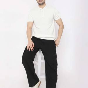 Polos con cremallera para hombre, camisetas polo de punto acanalado de manga corta, camisetas de golf informales a la moda, precios de fabricación al por mayor - Product Image 2