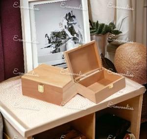 Boîte à bijoux décorative carrée multifonctionnelle en bois Boîte décorative en bois Boîte décorative en bois antique avec couvercle - Product Image 5