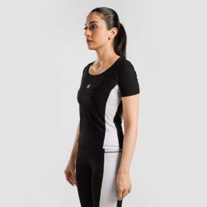 เสื้อครอปท็อปสตรีทแวร์สำหรับฤดูร้อน สีดำ-ขาว ไซส์ XXS XS-ทรงหลวม ผ้าสแปนเด็กซ์ระบายอากาศ สไตล์ลำลอง - Product Image 3